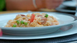 Jon and Lisa Dye homemade paella on Eat Well for Less?