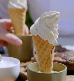 Paul Ainsworth salted Cornish vanilla ice cream on Nadiya’s Family Favourites