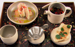 Dan Fletcher’s Can I Get You A Cup Of Tea, Luv? starter on Great British Menu