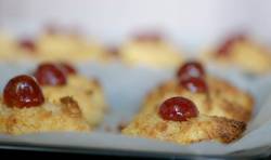Donna Howell’s cherry bakewell macarons on Eat Well for Less?
