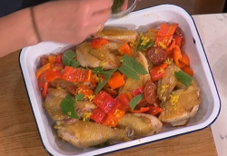 Angela Hartnett’s chicken and chorizo with courgettes on This Morning