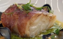 Carol Decker cod wrapped in Parma ham on Celebrity Masterchef 2018