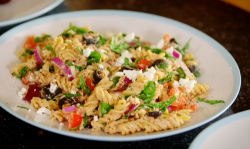 Dale Pinnock brown pasta salad on Eat, Shop, Save