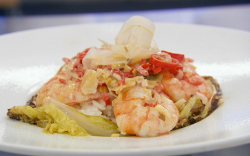 Martin Bayfield Asian prawn curry on Celebrity Masterchef 2018