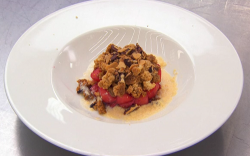 Lisa Maxwell spiced apple and raspberry crumble on Celebrity Masterchef 2018