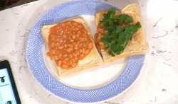 Phil Vickery beans on toast with coriander for a student survival guide on This Morning