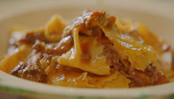 Jamie’s beef cheek ragu with homemade pappardelle  pasta on Jamie Cooks Italy