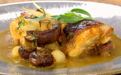 James Martin chicken with Riesling, mushrooms and tarragon on James Martin’s Saturday Morning