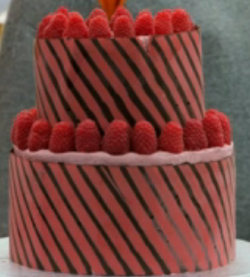 Dan’s dark chocolate and raspberry birthday cake on the Great British Bake Off 2018