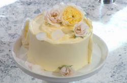 Claire Ptak Amalfi lemon cake with elderflower on Sunday Brunch