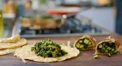 Nadiya Hussain kati rolls with spinach and paneer cheese on Nadiya’s Family Favourites