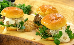 James Martin lamb burgers with chipotle mayonnaise and crispy onions on James Martin’s Sat ...