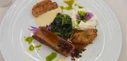 Martin Bayfield lamb with crispy sweetbread main course on Celebrity Masterchef 2018 Final