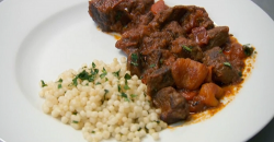 Stella Parton and  Jay Blades lamb tagine with  couscous on Celebrity Masterchef 2018