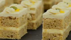 Rahul’s lemon and cardamom traybake on the Great British bake Off 2018