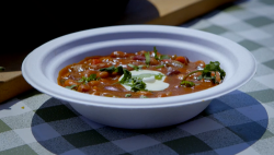 Pit beans and cornbread on Sam and Shauna’s Big Cook Out