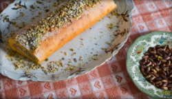 Nonna Maria’s ricotta roll with pistachio nuts on Jamie cooks Italy