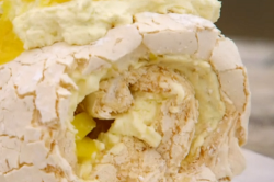 Ruby’s pina colada roulade on the Great British Bake Off