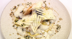 Marianne Lumb St Mary’s, St Peter and St Jacques fish dish on Great British Menu