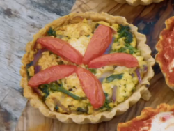 Kim-Joy’s broccoli and tomato quiches on the Great British Bake Off 2018