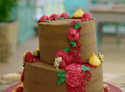 Briony’s hazelnut mocha vegan cake on the Great British Bake Off