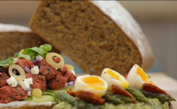 Ruby’s post-gym smorrebrod with rye bread on the Great British Bake Off 2018