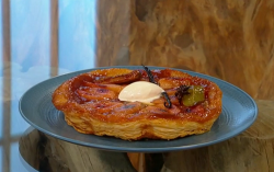 Marianne Lumb’s quince tarte tatin with bay leaves on Saturday Kitchen