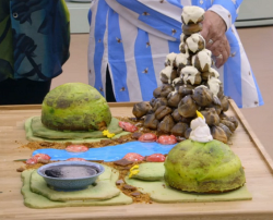 Rahul’s edible rock garden with lemon dukan and chocolate cake on the Great British Bake O ...