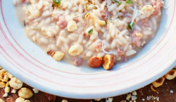 Jamie’s sausage and red wine risotto with Alpine cheese, fennel and hazelnuts on  Jamie Co ...