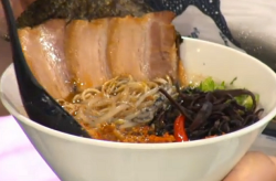 Pritesh Mody sweet pork belly  umami broth on Sunday Brunch