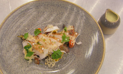 Luke’s roast chicken with Thai coconut sauce on MasterChef: The Professionals