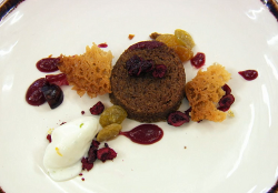 David’s Jamaican spiced cake with goat cheese sorbet on Masterchef The Professionals