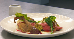 Elizabeth’s roasted pigeon with Madeira sauce  on MasterChef: The Professionals 2018