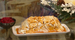 Glynn Purnell festive baked Alaska with rum and red compote on Saturday Kitchen