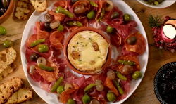 Paul Ainsworth baked cheese with olives on The Best Christmas Food Ever