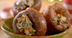 Paul Ainsworth Yorkshire puddings with cream mushrooms and herbs on The Best Christmas Food Ever