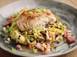 Simon Rimmer Hake With Mash, Cabbage And Bacon on Sunday Brunch