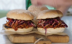 Jade Crawford vegan pulled jackfruit burger buns on Jamie and Jimmy’s Friday Night Feast