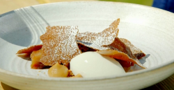 Dannii Barry’s Bramley apple  terrine with ice cream dessert on James Martin’s Great Briti ...