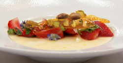 Delia’s lemon  posset with strawberries  on Masterchef 2019