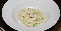 Kelly Saynor’s  salmon and peas pasta on Eat Well for Less