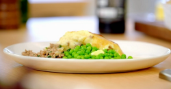 James Martin shepherd’s pie with Welsh rarebit and peas on James Martin’s Great Brit ...