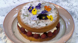 Angela Clutton cherry vinegar Victoria sponge on Sunday Brunch