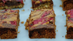 Russell’s chocolate brownie flapjacks on The Great Celebrity Bake Off for stand up to cancer