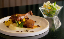 David Demaison’s chicken bois bande with white chocolate mash potato on Ainsley’s Caribbea ...