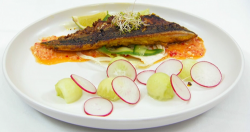 Jasmine’s pan fried mackerel with Indonesian spiced curry paste with sambal on Masterchef 2019