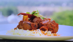 Laal maas lamb curry served  at the Fairmont hotel on Parveen’s Indian Kitchen