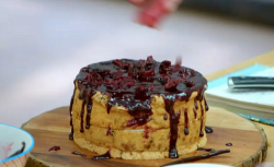 Greg Wise’ wild berry nut cake with Damson jam on Great Celebrity Bake Off Stand Up To Can ...