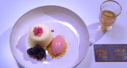 Emily Scott Disco Fever dessert with panna cotta and ice cream on the Great British Menu