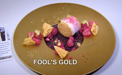 Sabrina Gidda’s fools gold dessert on the Great British Menu